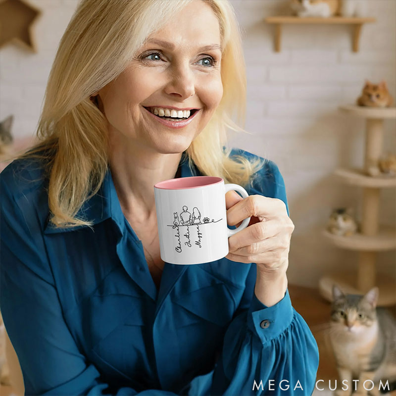 Personalized Pet Lover Your Silhouette Always with Me Mugs