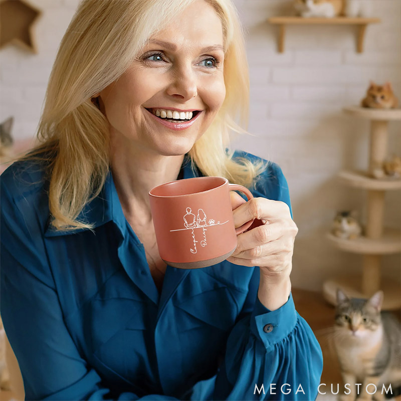 Personalized Pet Lover Your Silhouette Always with Me Pet Character Silhouette Mugs