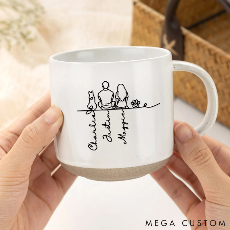 Personalized Pet Lover Your Silhouette Always with Me Pet Character Silhouette Mugs