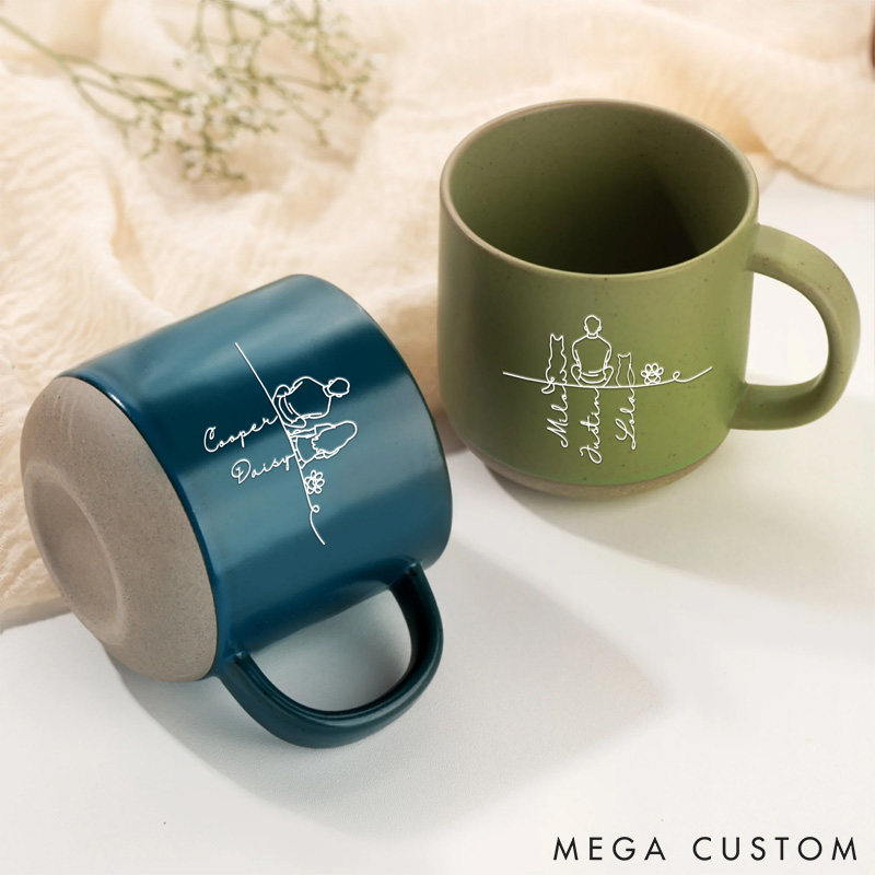 Personalized Pet Lover Your Silhouette Always with Me Pet Character Silhouette Mugs