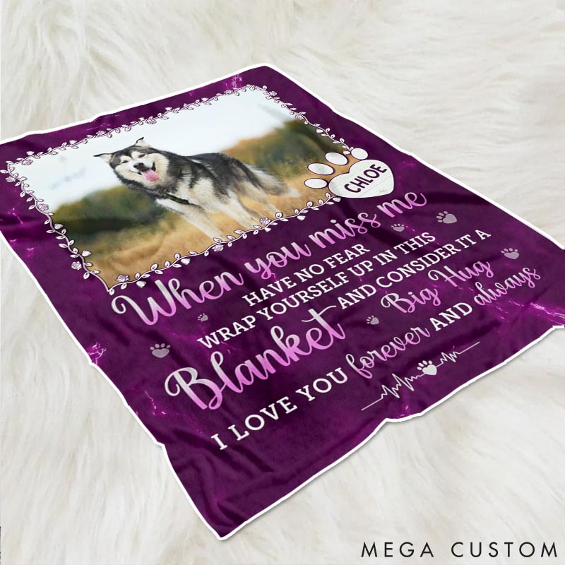 Personalized Pet Lover a Big Hug from Me Throw Blanket
