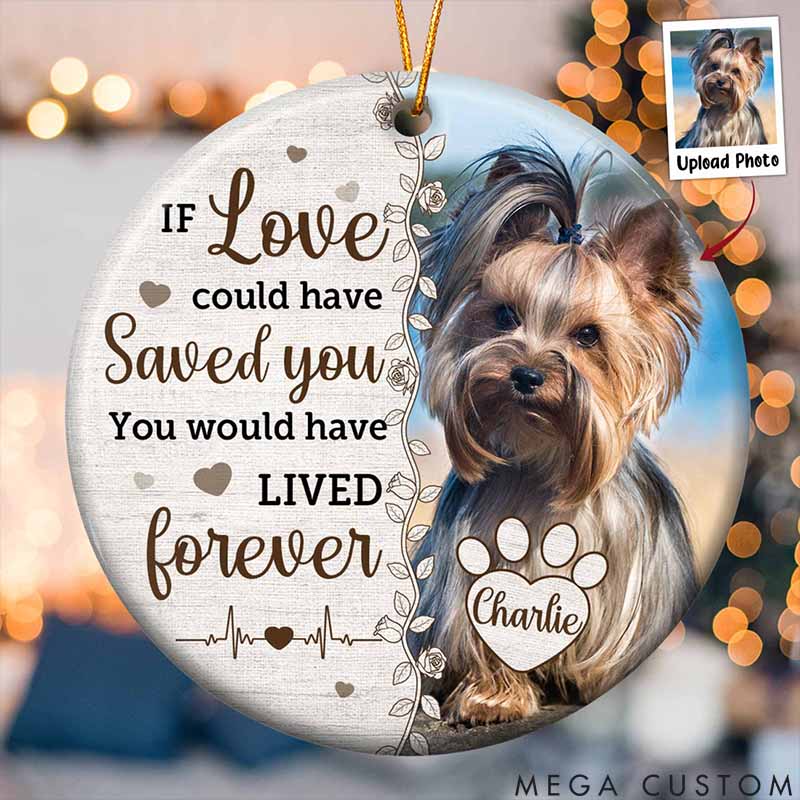 Personalized Pet Lover always on Our Minds Forever in Our Hearts Christmas Ornament