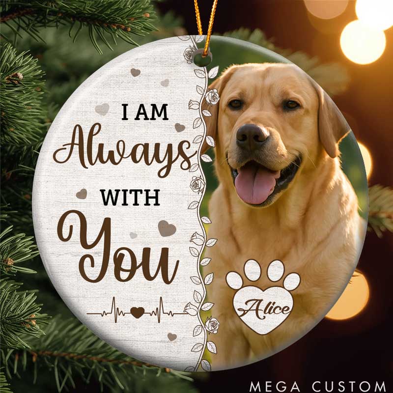 Personalized Pet Lover always on Our Minds Forever in Our Hearts Christmas Ornament