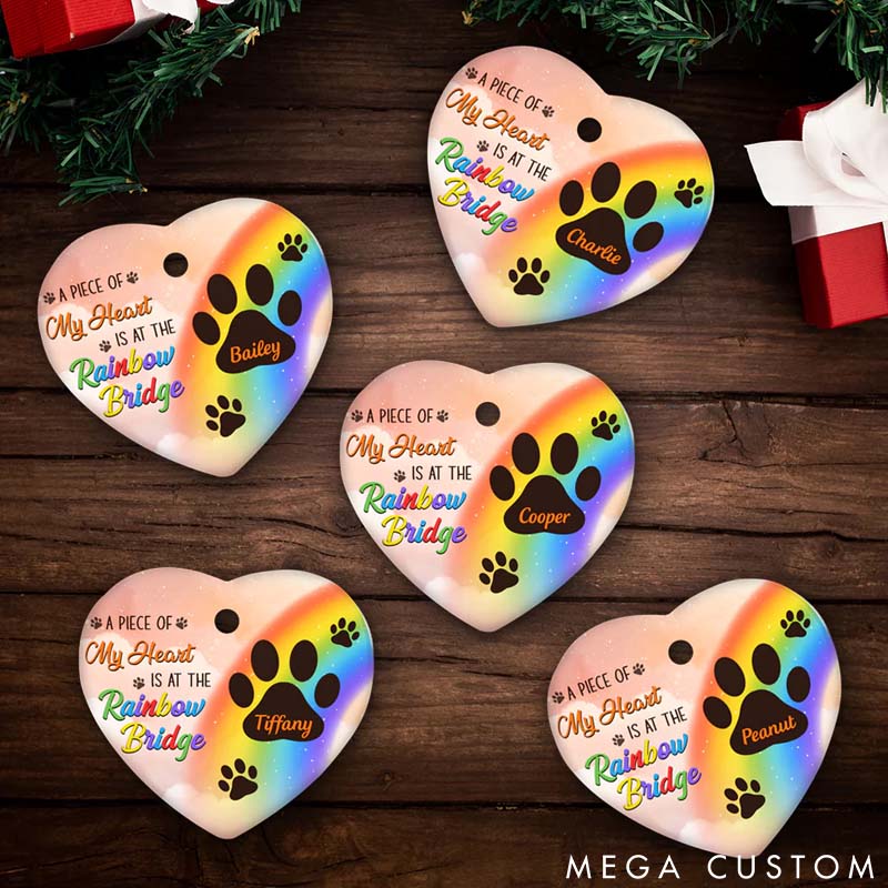 Personalized Pet Lover at the Rainbow Bridge Christmas Ornament