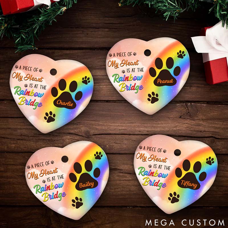 Personalized Pet Lover at the Rainbow Bridge Christmas Ornament