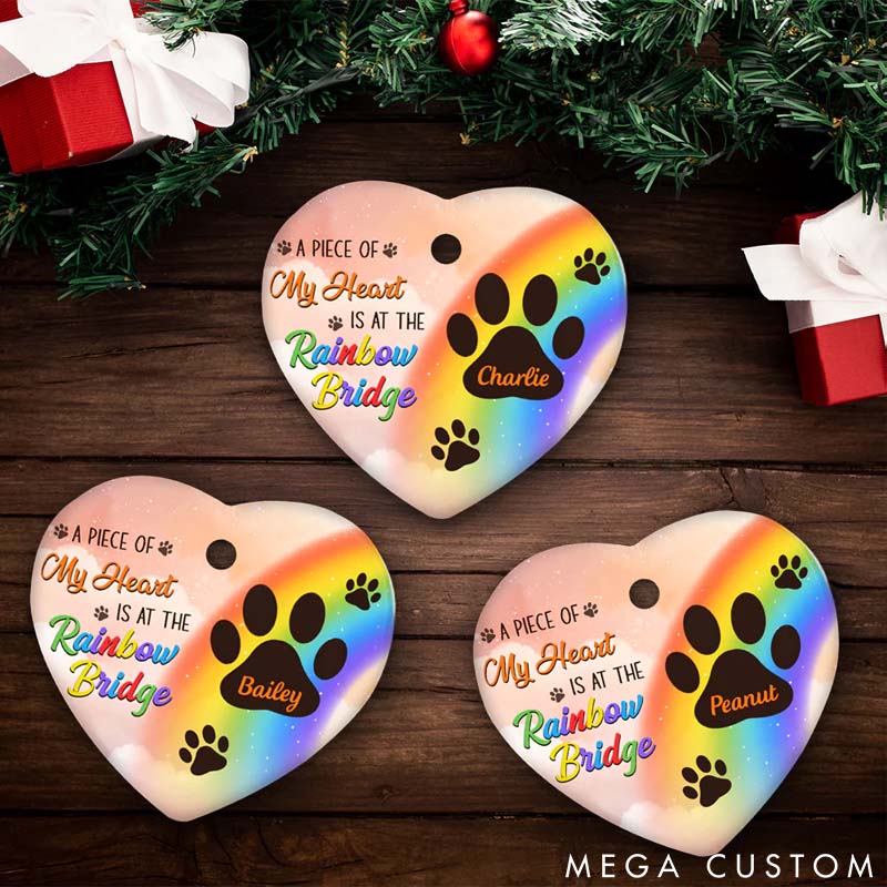 Personalized Pet Lover at the Rainbow Bridge Christmas Ornament