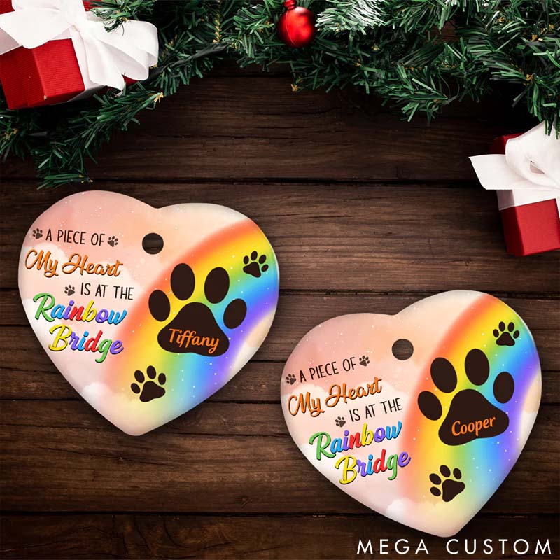 Personalized Pet Lover at the Rainbow Bridge Christmas Ornament