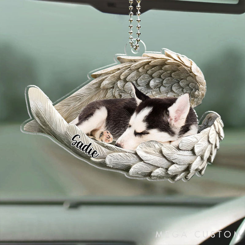 Personalized Pet Lover in Angel Wings Christmas Ornament