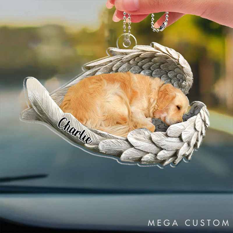 Personalized Pet Lover in Angel Wings Christmas Ornament