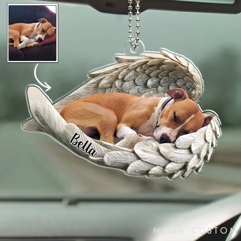 Personalized Pet Lover in Angel Wings Christmas Ornament