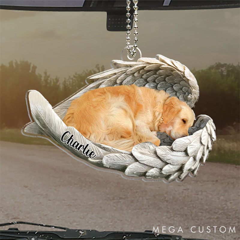 Personalized Pet Lover in Angel Wings Christmas Ornament