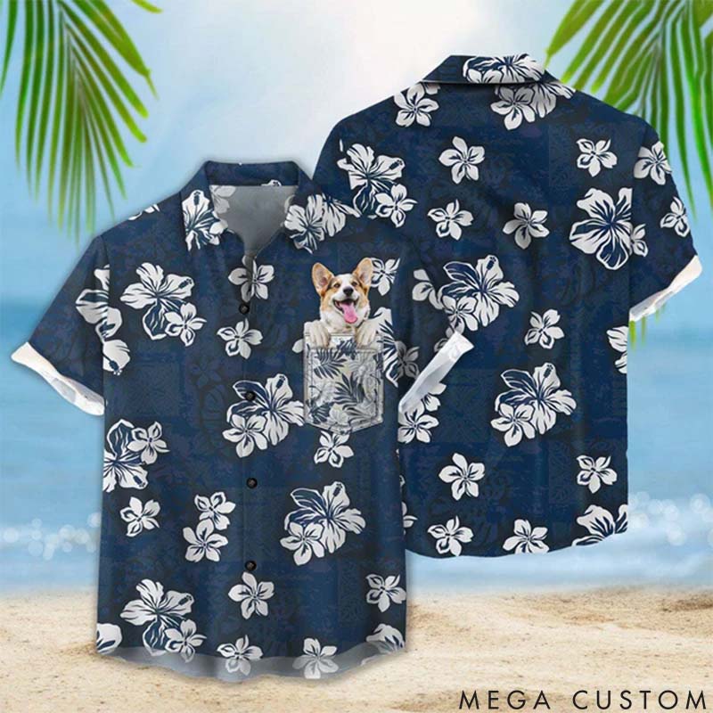 Personalized Pet Lover ribal Elements and Hibiscus Flowers Pattern Hawaii Shirts
