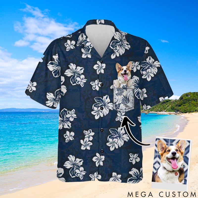 Personalized Pet Lover ribal Elements and Hibiscus Flowers Pattern Hawaii Shirts