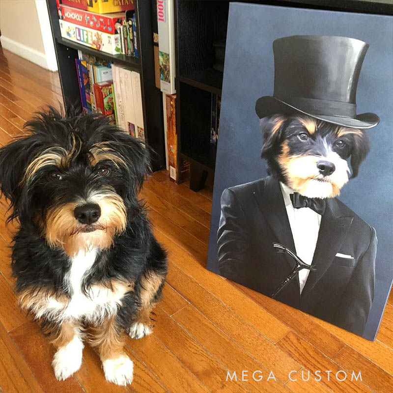 Personalized Pet Lover the Gentleman Pet Portrait