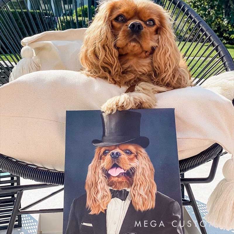 Personalized Pet Lover the Gentleman Pet Portrait