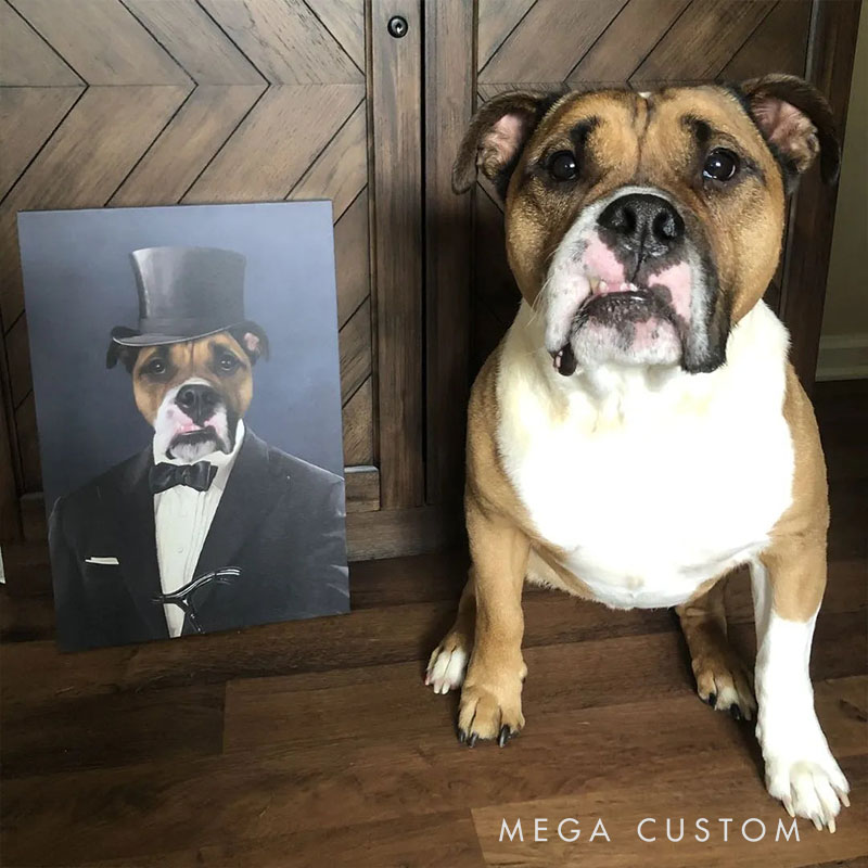 Personalized Pet Lover the Gentleman Pet Portrait