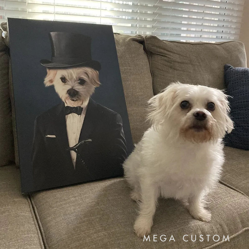 Personalized Pet Lover the Gentleman Pet Portrait