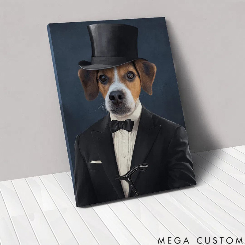 Personalized Pet Lover the Gentleman Pet Portrait