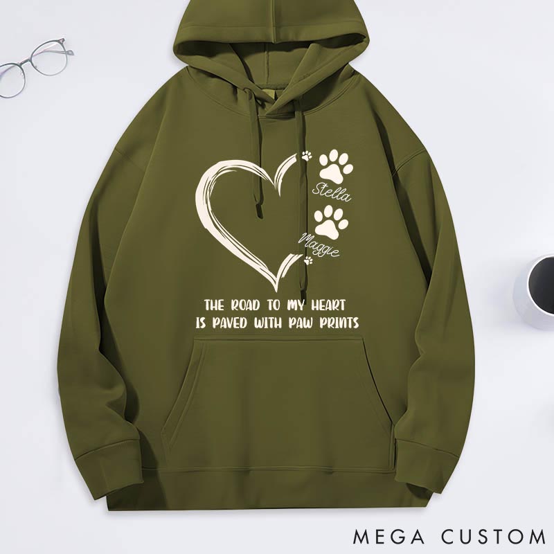 Personalized Pet Lover the Road to Heart Classic Hoodies
