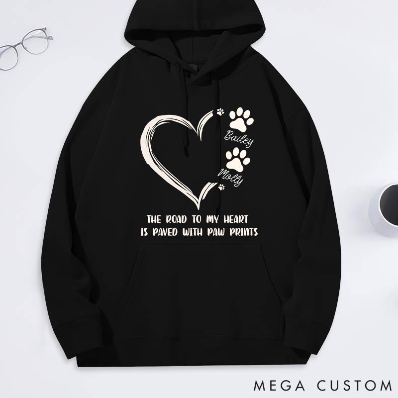 Personalized Pet Lover the Road to Heart Classic Hoodies