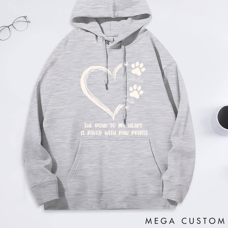 Personalized Pet Lover the Road to Heart Classic Hoodies
