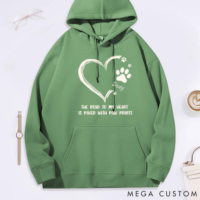 Personalized Pet Lover the Road to Heart Classic Hoodies