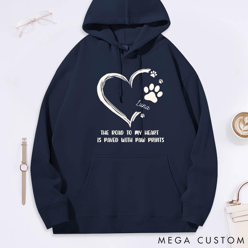 Personalized Pet Lover the Road to Heart Classic Hoodies