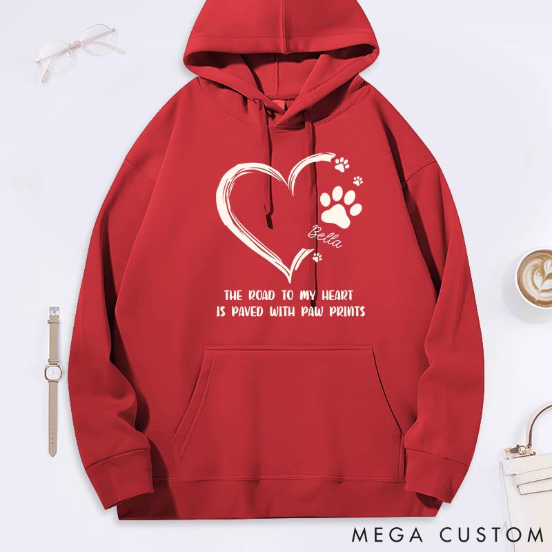 Personalized Pet Lover the Road to Heart Classic Hoodies