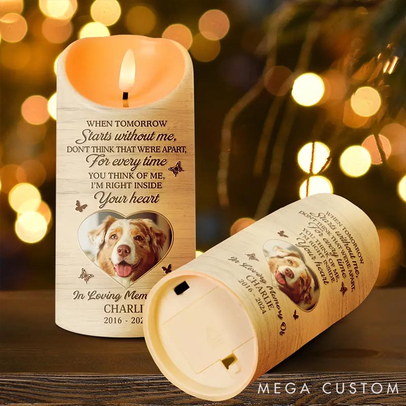 Personalized Pet Lover when Tomorrow Starts without Me Memorial Candles