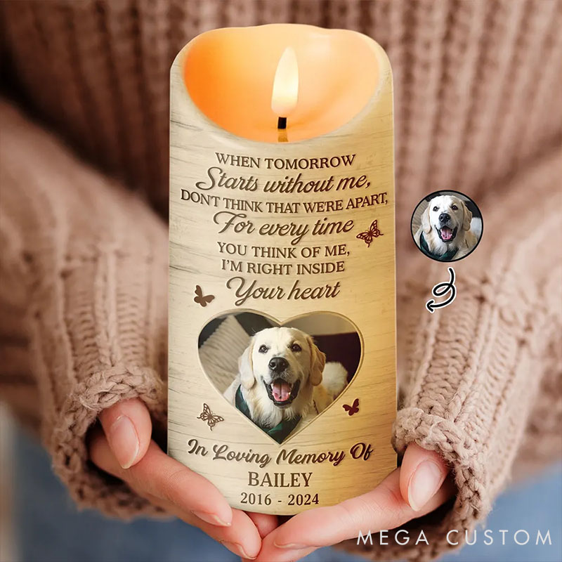 Personalized Pet Lover when Tomorrow Starts without Me Memorial Candles