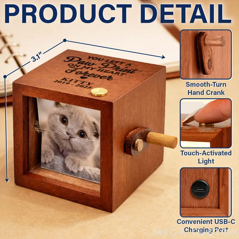 Personalized Photo Forever Loved Memorial Dog Cat Flipbook Frame Animation Machine Gift for Pet Lover for Dog Lover