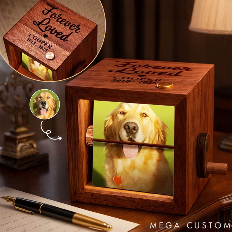 Personalized Photo Forever Loved Memorial Dog Cat Flipbook Frame Animation Machine Gift for Pet Lover for Dog Lover