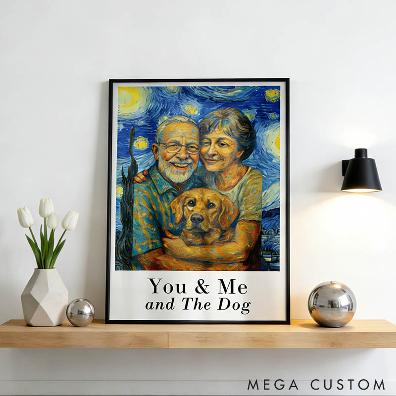 Personalized Photo You And Me We Got This Under Starry Night Pet Portrait Gifts For Pet Lover For Dog Lover