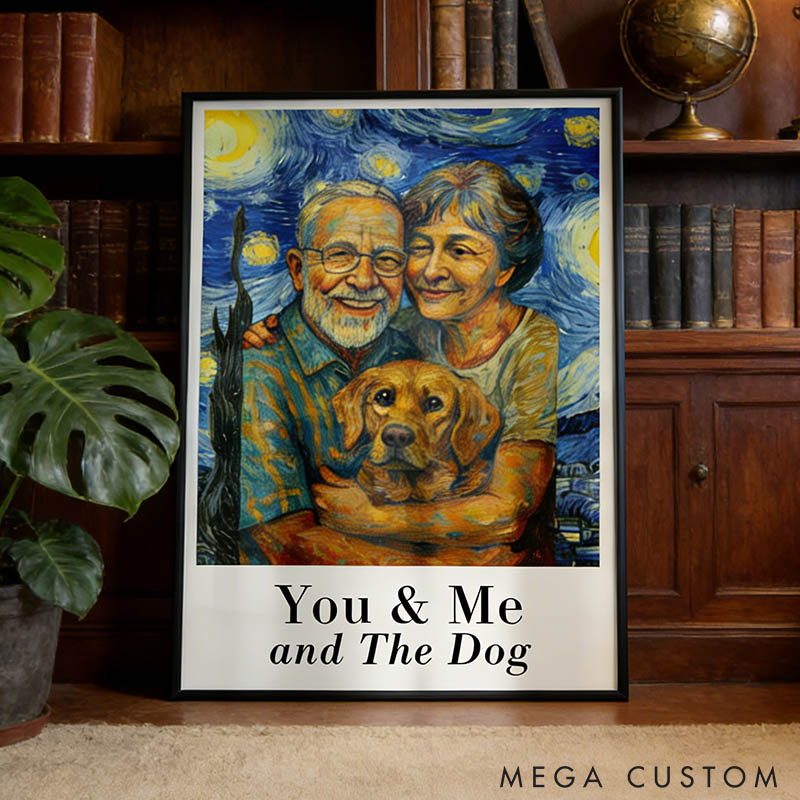Personalized Photo You And Me We Got This Under Starry Night Pet Portrait Gifts For Pet Lover For Dog Lover