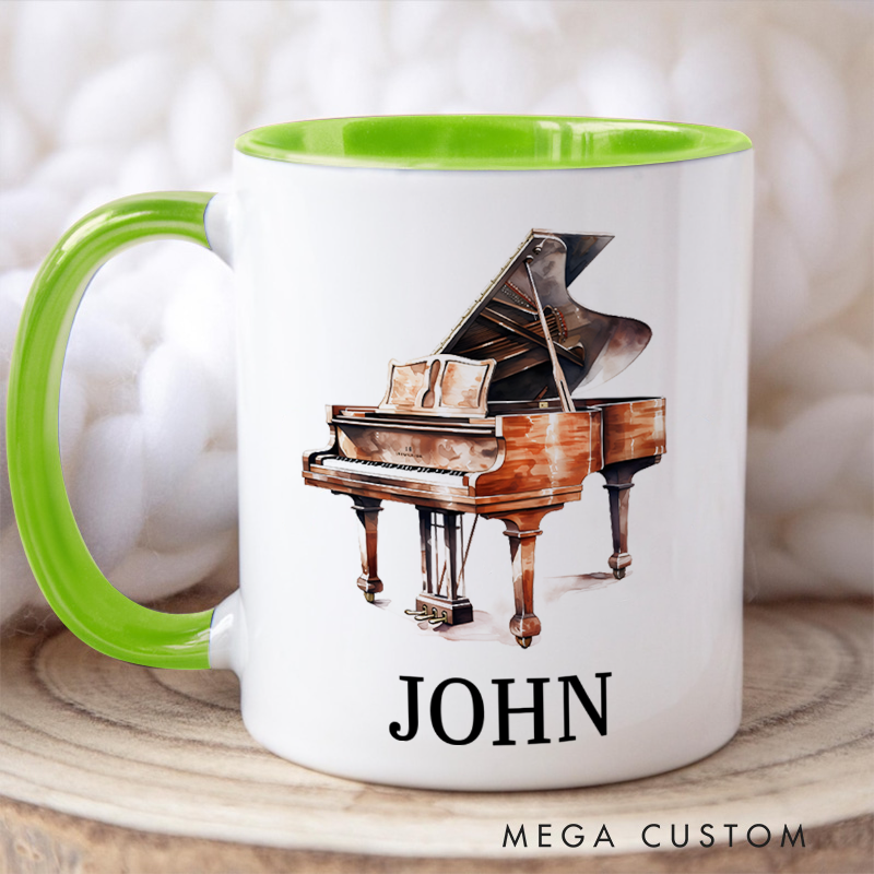 Personalized Piano Colored Mugs Gift Piano Player Gift Pianist Colored Mugs Gift for Pianist Gift and Coffee Colored Mugs Musician Piano Mentor