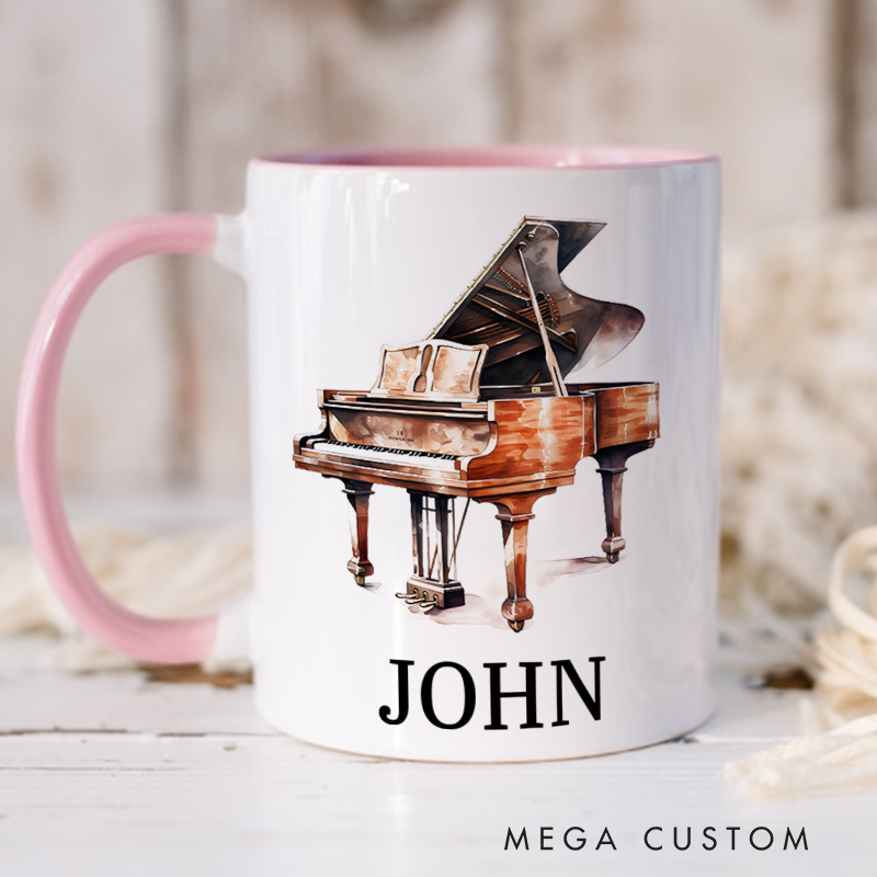 Personalized Piano Colored Mugs Gift Piano Player Gift Pianist Colored Mugs Gift for Pianist Gift and Coffee Colored Mugs Musician Piano Mentor