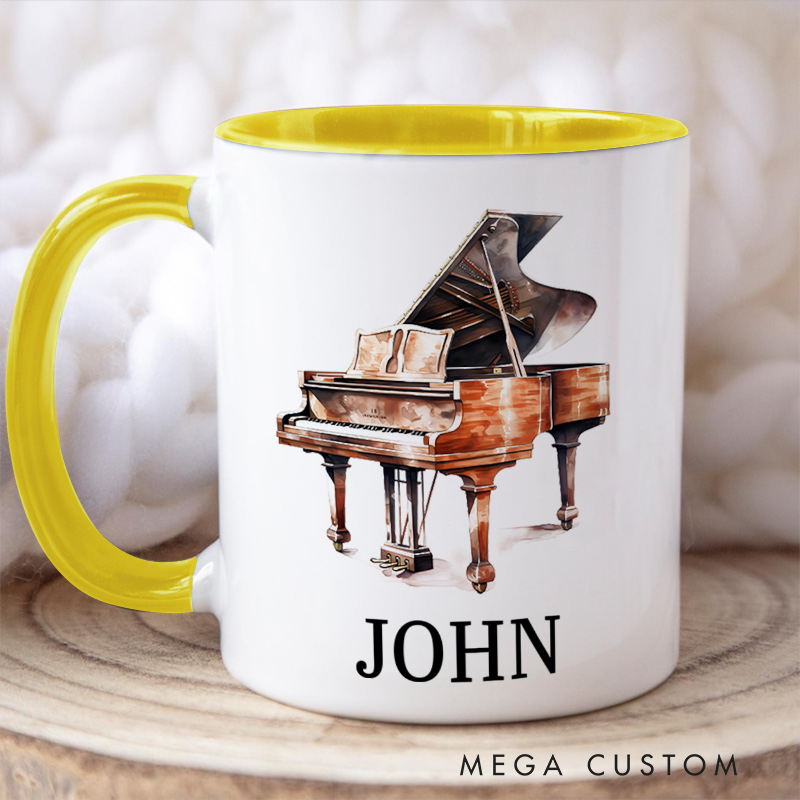 Personalized Piano Colored Mugs Gift Piano Player Gift Pianist Colored Mugs Gift for Pianist Gift and Coffee Colored Mugs Musician Piano Mentor