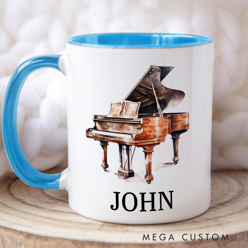 Personalized Piano Colored Mugs Gift Piano Player Gift Pianist Colored Mugs Gift for Pianist Gift and Coffee Colored Mugs Musician Piano Mentor