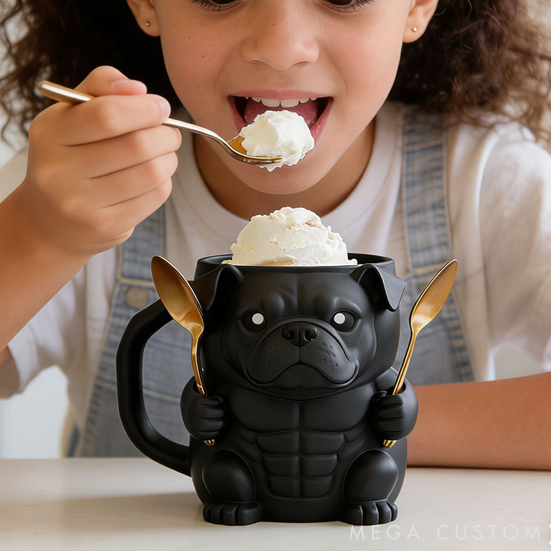 Personalized Pit Bull Ice Cream Pint Holder 3D Printed with Spoon Slots & Snack Drawer for Pet Pet Lover For Dog Lover