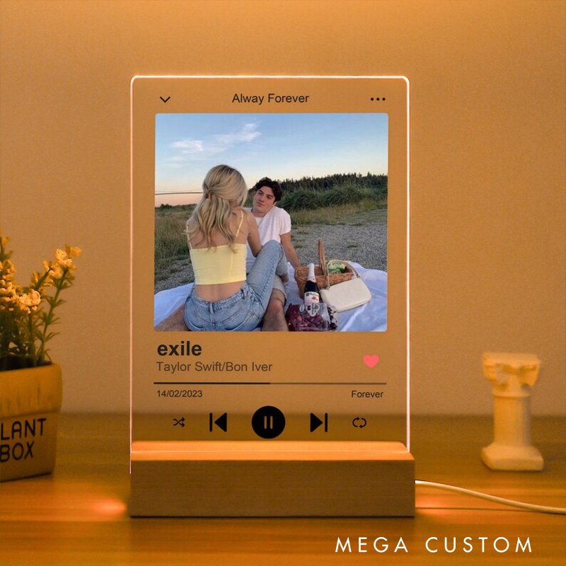 Personalized Plaque with Photo and Album Cover and Acrylic Music Plaque and Anniversary Gift for Music Lover Gift