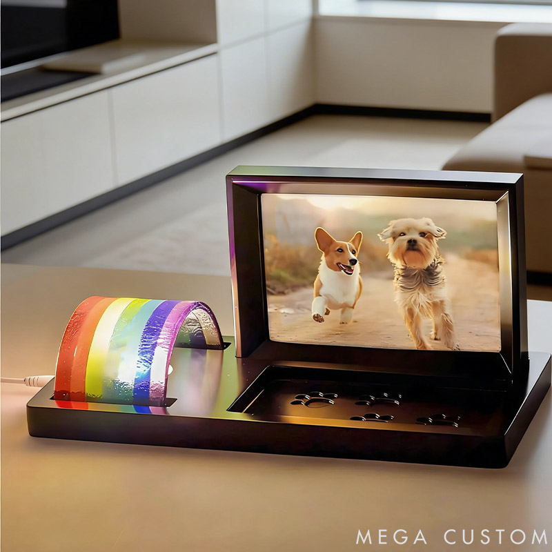 Personalized Rainbow Bridge Dog Memorial Frame with Light Pet Memorial Gift for Pet Lover for Dog Lover