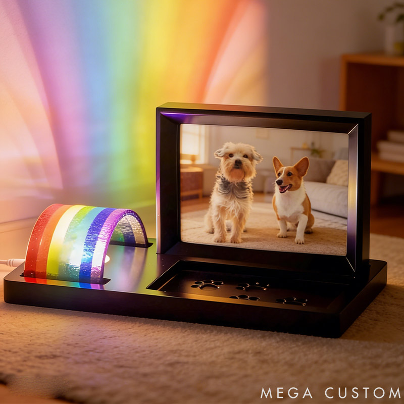 Personalized Rainbow Bridge Dog Memorial Frame with Light Pet Memorial Gift for Pet Lover for Dog Lover