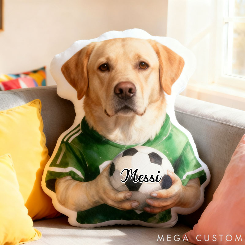 Personalized Soccer Pet Lover Football Stars Photo Pillow