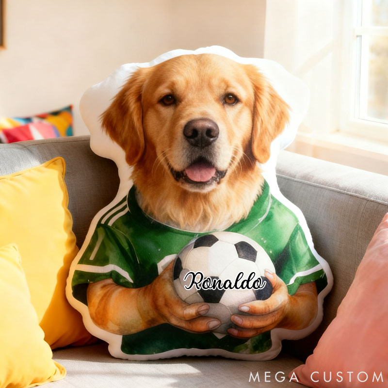 Personalized Soccer Pet Lover Football Stars Photo Pillow