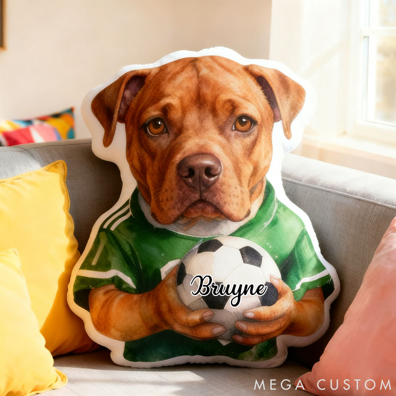 Personalized Soccer Pet Lover Football Stars Photo Pillow
