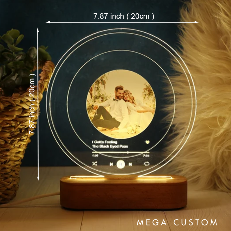 Personalized Song Plaque as Valentines Day Gift and Personalized Gift with Photo Light and Anniversary Gift and Romantic Gift for Couple