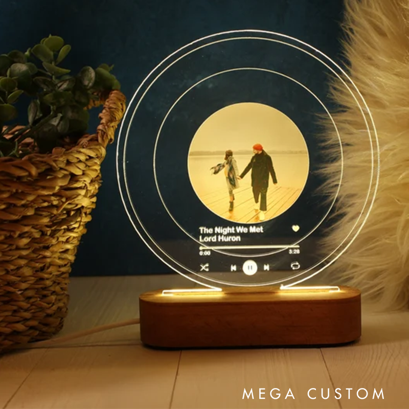 Personalized Song Plaque as Valentines Day Gift and Personalized Gift with Photo Light and Anniversary Gift and Romantic Gift for Couple