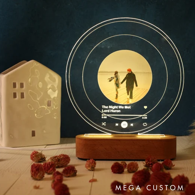 Personalized Song Plaque as Valentines Day Gift and Personalized Gift with Photo Light and Anniversary Gift and Romantic Gift for Couple