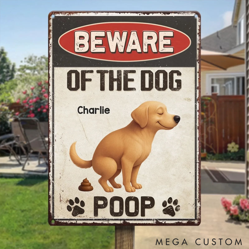 Personalized Tail Wagging Trap Set Home Decor Metal Sign Gifts for Pet Lover for Dog Lover