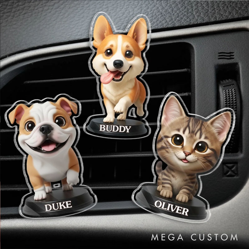 Personalized The Best Travel Buddy Photo Acrylic Car Vent Clip Gift for Pet Lover for Dog Lover